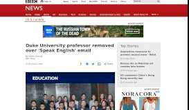 
							         Duke University professor removed over 'Speak English' email ...								  
							    