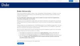 
							         Duke University, Undergraduate Admissions - SlideRoom								  
							    