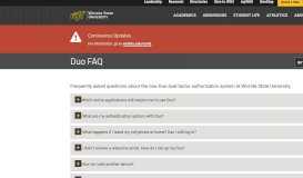 
							         Duo FAQ - Wichita State University								  
							    