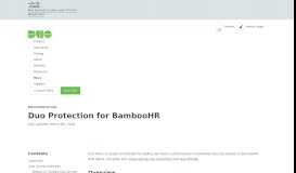 
							         Duo Protection for BambooHR | Duo Security								  
							    