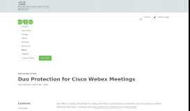 
							         Duo Protection for Cisco Webex Meetings | Duo Security								  
							    