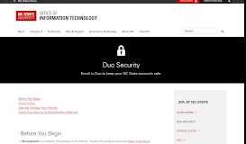 
							         Duo Security - Office of Information Technology - NC State University								  
							    
