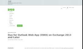 
							         Duo Two-Factor Authentication for Outlook Web App (OWA) on ...								  
							    