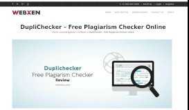 
							         Duplichecker - Free Plagiarism Checker Online - Webxen.com								  
							    