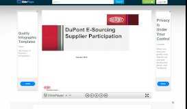 
							         DuPont E-Sourcing Supplier Participation January ppt download								  
							    