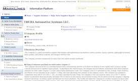 
							         DURA Automotive Systems LLC. - MarkLines Automotive Industry Portal								  
							    