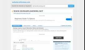 
							         durhamlearning.net at WI. Durham County Council Education Portal ...								  
							    