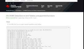 
							         DV ODBC Data Source and Tableau unsupported functions - Red Hat ...								  
							    