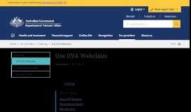 
							         DVA Webclaim Overview | Department of Veterans' Affairs								  
							    