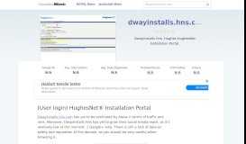 
							         Dwayinstalls.hns.com website. (User login) HughesNet® Installation ...								  
							    