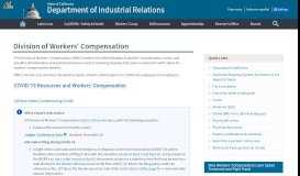 
							         DWC homepage - California Department of Industrial Relations - CA.gov								  
							    