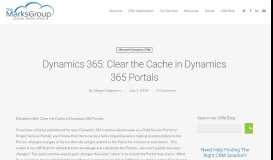 
							         Dynamics 365: Clear the Cache in Dynamics 365 Portals | The Marks ...								  
							    