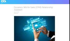 
							         Dynamics 365 for Sales (CRM) Relationship Assistant								  
							    