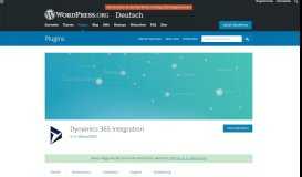 
							         Dynamics 365 Integration – WordPress-Plugin | WordPress.org								  
							    