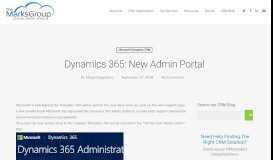 
							         Dynamics 365: New Admin Portal | The Marks Group | Small Business ...								  
							    