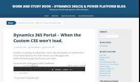 
							         Dynamics 365 Portal – When the Custom CSS won't load. | Work and ...								  
							    