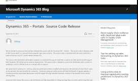 
							         Dynamics 365 - Portals Source Code Release - Microsoft Dynamics ...								  
							    