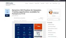 
							         Dynamics 365 Practice 26: Dynamics Training ... - CRM Audio								  
							    