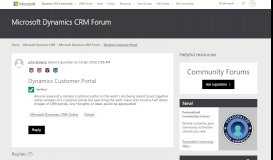 
							         Dynamics Customer Portal - Microsoft Dynamics CRM Forum ...								  
							    