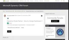 
							         Dynamics Portal Partner : How to change Dashboard ? - Microsoft ...								  
							    