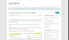 
							         Dynamics Portals: External Authentication | It Ain't Boring								  
							    