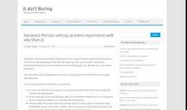 
							         Dynamics Portals: setting up event registration web site (Part 2) | It Ain ...								  
							    