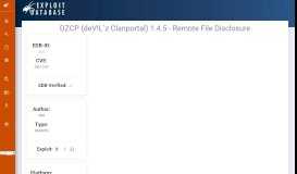 
							         DZCP (deV!L`z Clanportal) 1.4.5 - Remote File Disclosure								  
							    