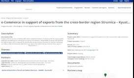 
							         e-Commerce in support of exports from the cross-border region Strumica								  
							    