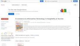 
							         E-commerce & Information Technology in Hospitality & Tourism								  
							    