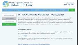 
							         e-Directive Registry - WV Center for End-of-Life Care								  
							    