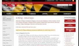 
							         E-filing - Attorneys | Maryland Courts								  
							    