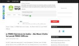 
							         e-FRRO Services in India – No More Visits to Local FRRO Offices								  
							    