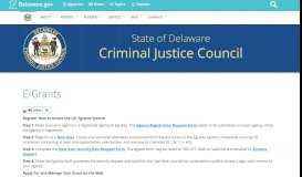 
							         E-Grants - The Delaware Criminal Justice Council (CJC ...								  
							    