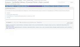 
							         E-Journal Portal / Find a journal - Science ... - Wits LibGuides								  
							    