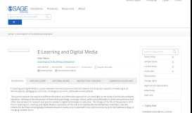 
							         E-Learning and Digital Media | SAGE Publications Inc								  
							    