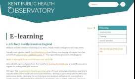 
							         E-learning - Kent Public Health Observatory								  
							    