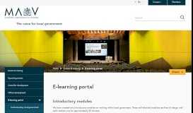 
							         E-learning portal | MAV website - Municipal Association of Victoria								  
							    