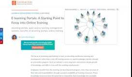 
							         E-learning Portals: A Starting Point to Foray into Online Training								  
							    