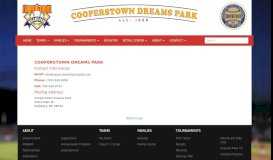 
							         E-Mail & Phone - Cooperstown Dreams Park								  
							    