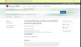 
							         E-meducation.org: an open access medical education web portal ...								  
							    