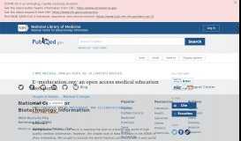 
							         E-meducation.org: an open access medical education web portal. - NCBI								  
							    