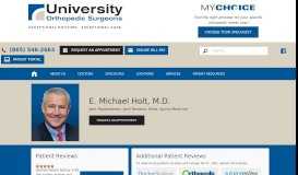 
							         E. Michael Holt, M.D. | University Orthopedic Surgeons								  
							    