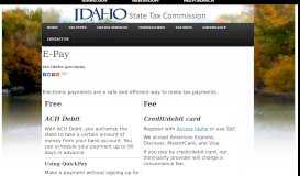 
							         E-payments - Idaho State Tax Commission								  
							    