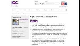 
							         E-procurement in Bangladesh - IGC								  
							    