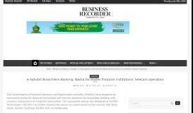 
							         e-Sahulat Branchless Banking: Nadra facilitates financial ...								  
							    