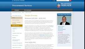 
							         e-Tendering Portal | Procurement Services - University of Adelaide								  
							    