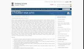 
							         e-TOURIST VISA (eTV) Embassy of India,Bangkok - Thailand								  
							    