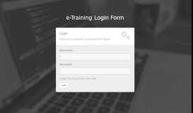 
							         e-Training Login Form								  
							    