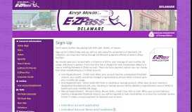 
							         E-ZPass Sign-Up - Delaware E-ZPass								  
							    
