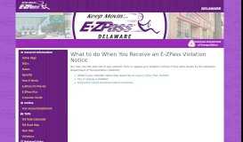 
							         E-ZPass Violation - Delaware E-ZPass								  
							    